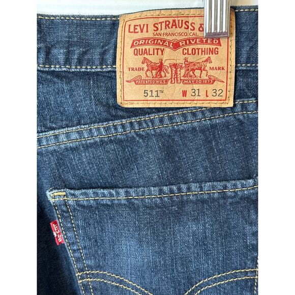 Levi’s Men's 511 Slim Fit Low Rise Denim Jeans Dark Wash Size 31x32 Modern - Picture 9 of 11